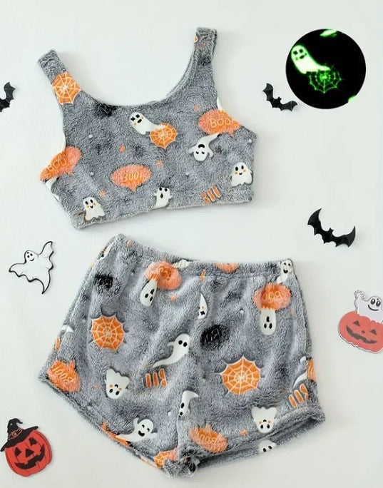 Halloween Luminous Flannel Pajamas