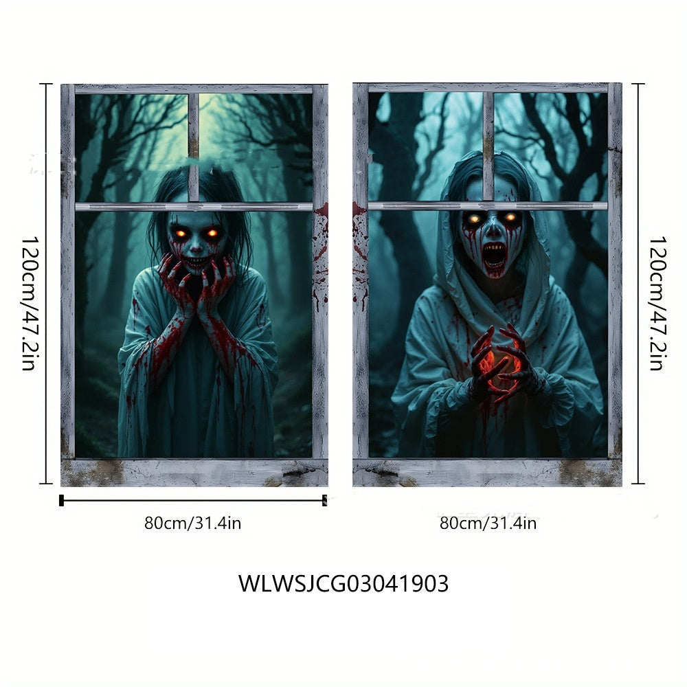 3D Horror Witch Window Cover