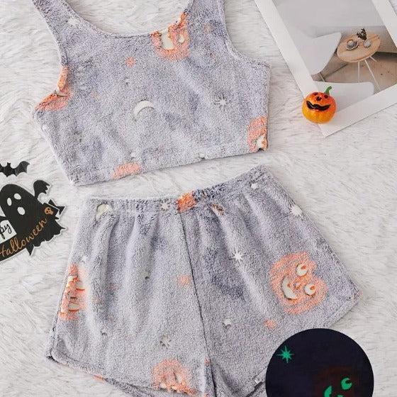 Halloween Luminous Flannel Pajamas