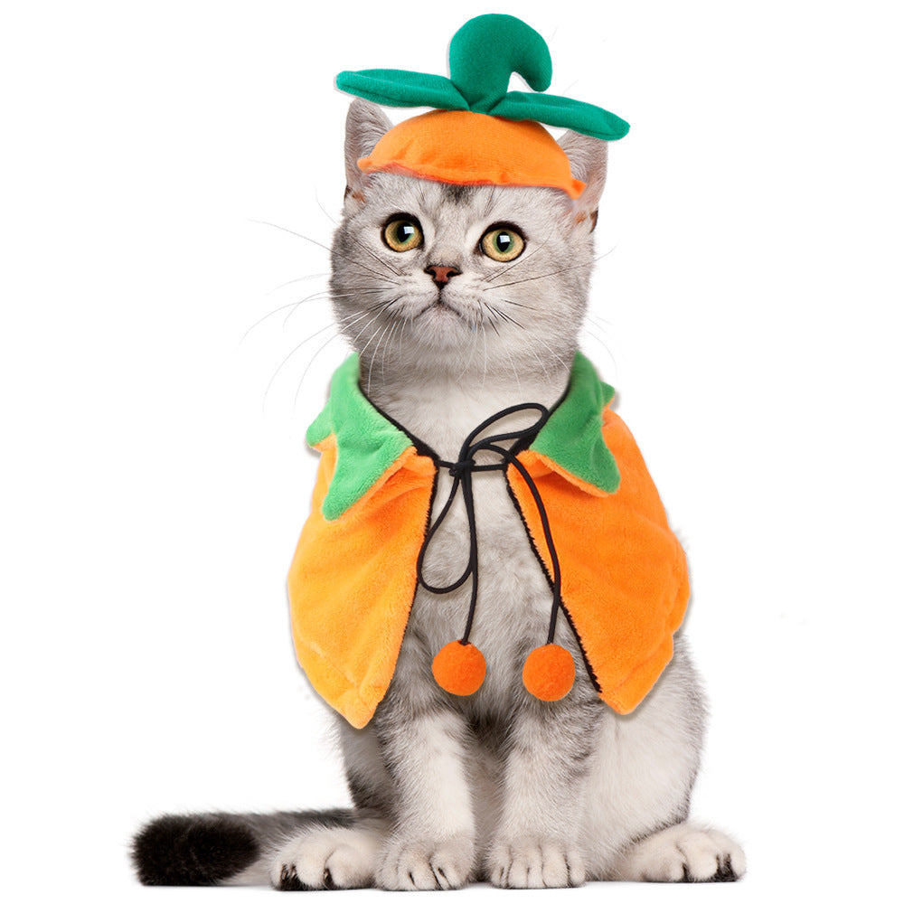 Halloween Pumpkin Double-sided Dog Cloak