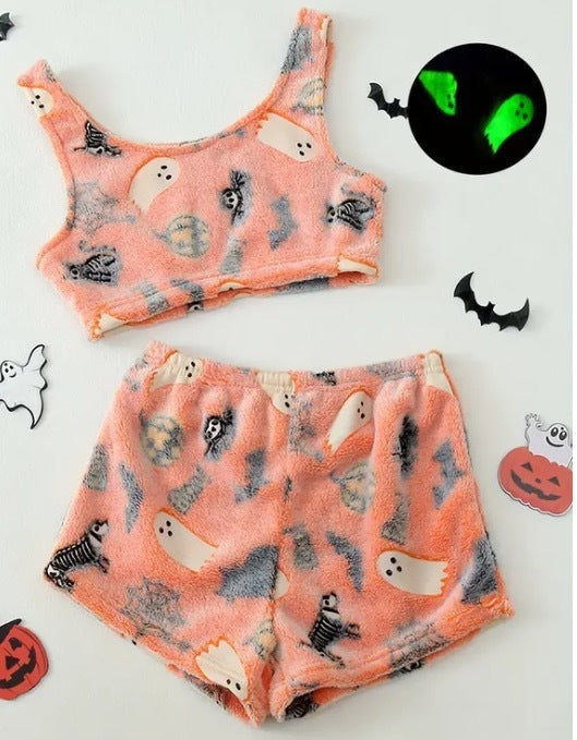 Halloween Luminous Flannel Pajamas