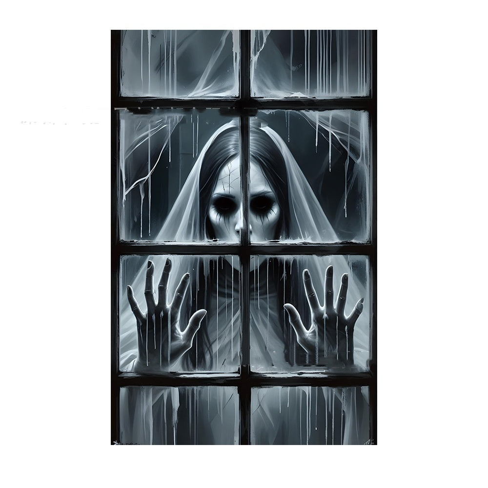 3D Horror Witch Window Cover
