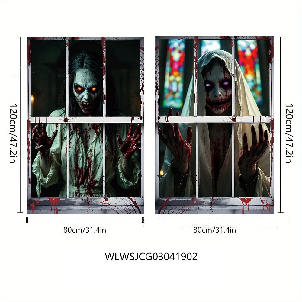 3D Horror Witch Window Cover