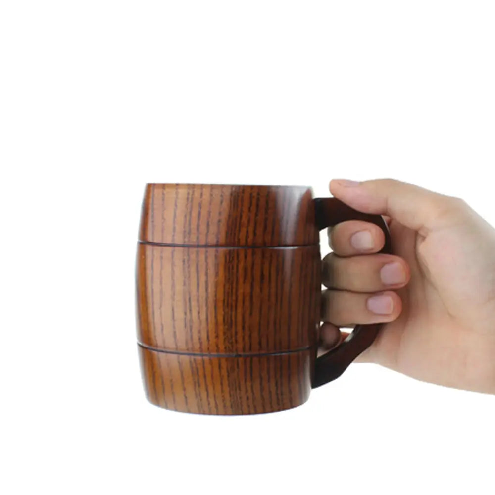 Rustic Wooden Mug – 100–300ml Barrel Tankard for Tea, Coffee & More | Vintage Drinkware for Home