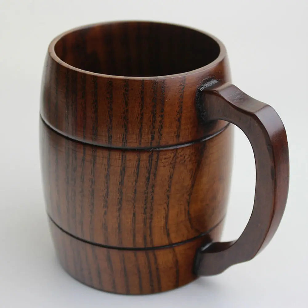 Rustic Wooden Mug – 100–300ml Barrel Tankard for Tea, Coffee & More | Vintage Drinkware for Home