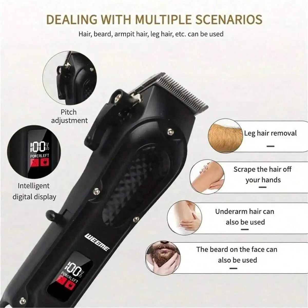 Professional USB Rechargeable Hair Clipper & Beard Trimmer β Cordless Grooming Tool for Men β Ideal Gift Set