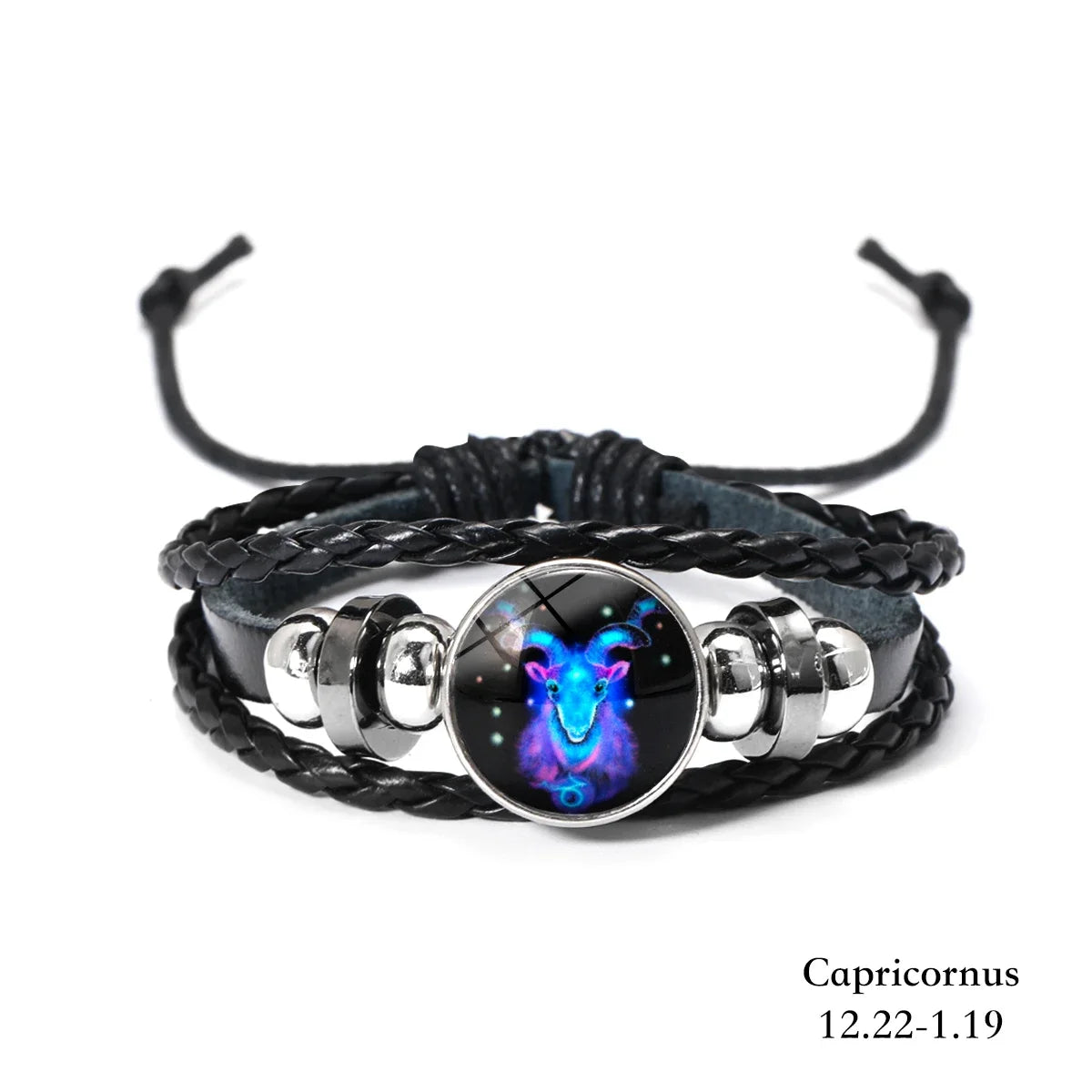 Zodiac Sign Leather Wrap Bracelet – 12 Constellations Luminous Charm for Men & Women | Vintage Birthday Gift