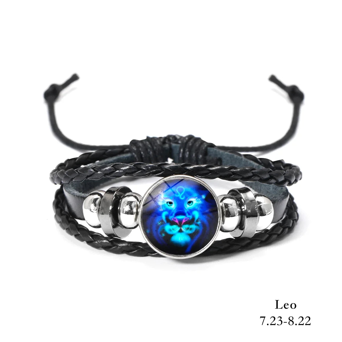 Zodiac Sign Leather Wrap Bracelet – 12 Constellations Luminous Charm for Men & Women | Vintage Birthday Gift