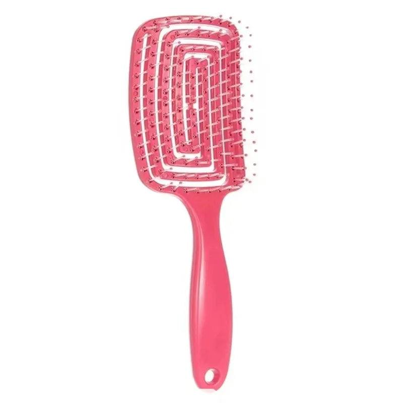 Elastic Hollow Out Massage Hair Comb – Detangling Brush for Fast Blow Drying & Scalp Stimulation, 1Pc Styling Tool