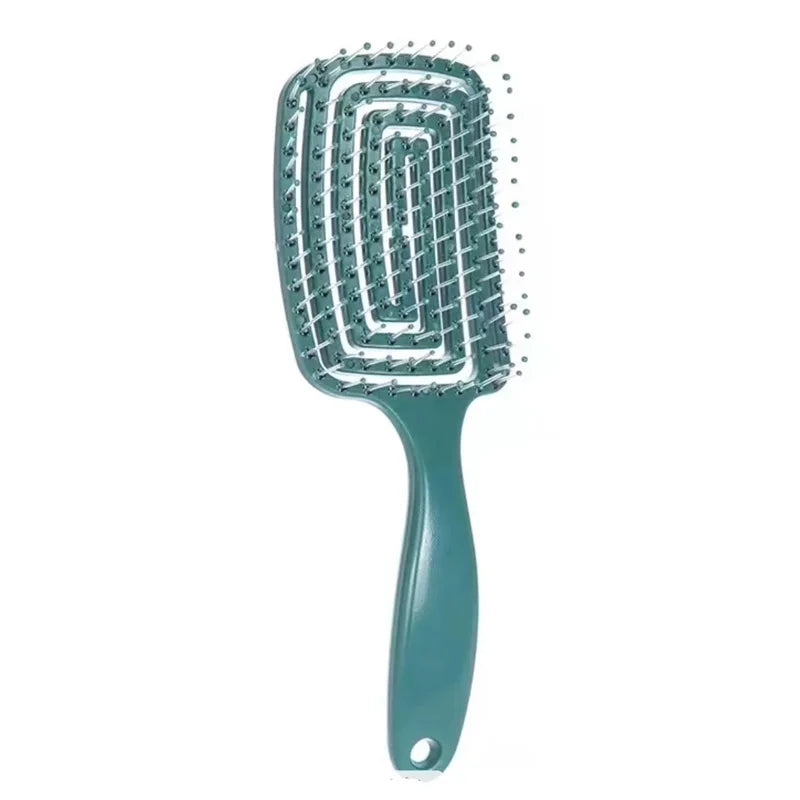 Elastic Hollow Out Massage Hair Comb – Detangling Brush for Fast Blow Drying & Scalp Stimulation, 1Pc Styling Tool