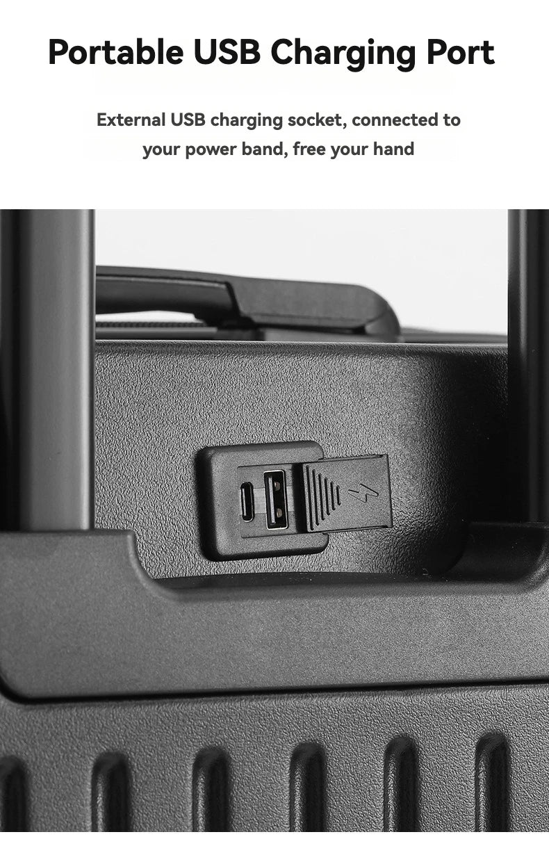 Smart Carry-On Luggage with USB Charging & Cup Holder – 20/24/26/28” Travel Suitcase