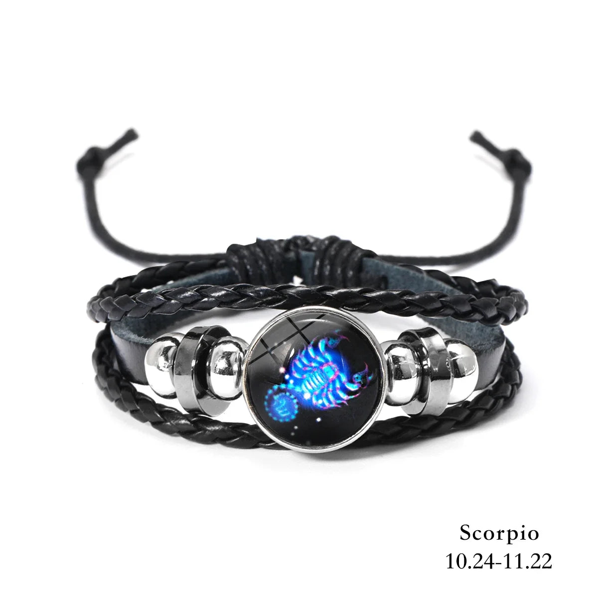 Zodiac Sign Leather Wrap Bracelet – 12 Constellations Luminous Charm for Men & Women | Vintage Birthday Gift