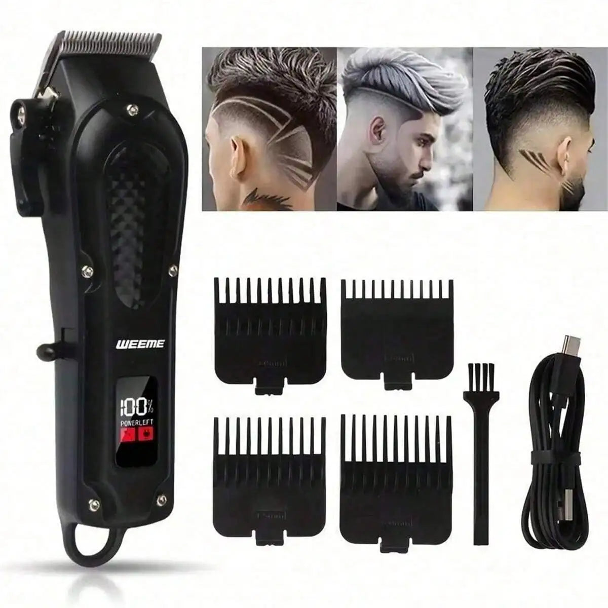 Professional USB Rechargeable Hair Clipper & Beard Trimmer β Cordless Grooming Tool for Men β Ideal Gift Set