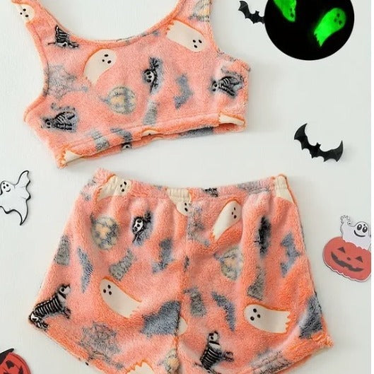 Halloween Luminous Flannel Pajamas