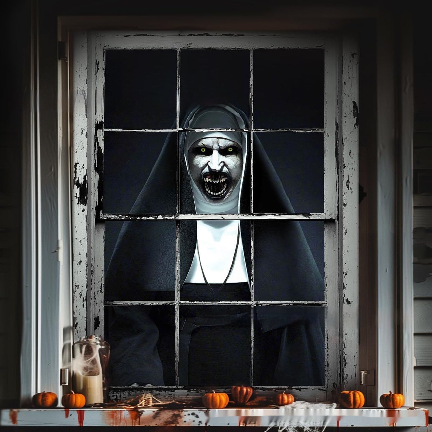 3D Horror Witch Window Cover