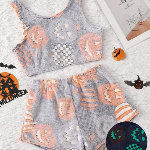 Halloween Luminous Flannel Pajamas