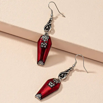 Red Bat Spider Earrings