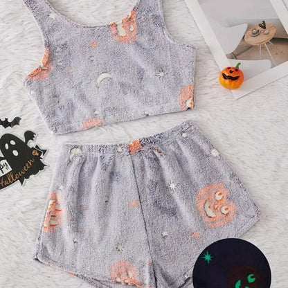 Halloween Luminous Flannel Pajamas