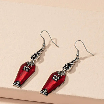 Red Bat Spider Earrings