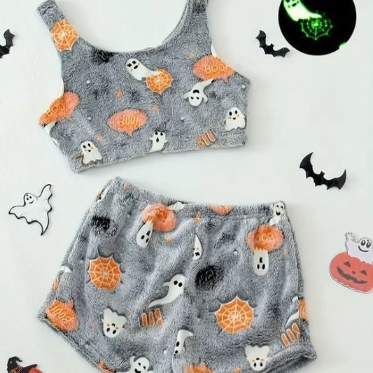 Halloween Luminous Flannel Pajamas