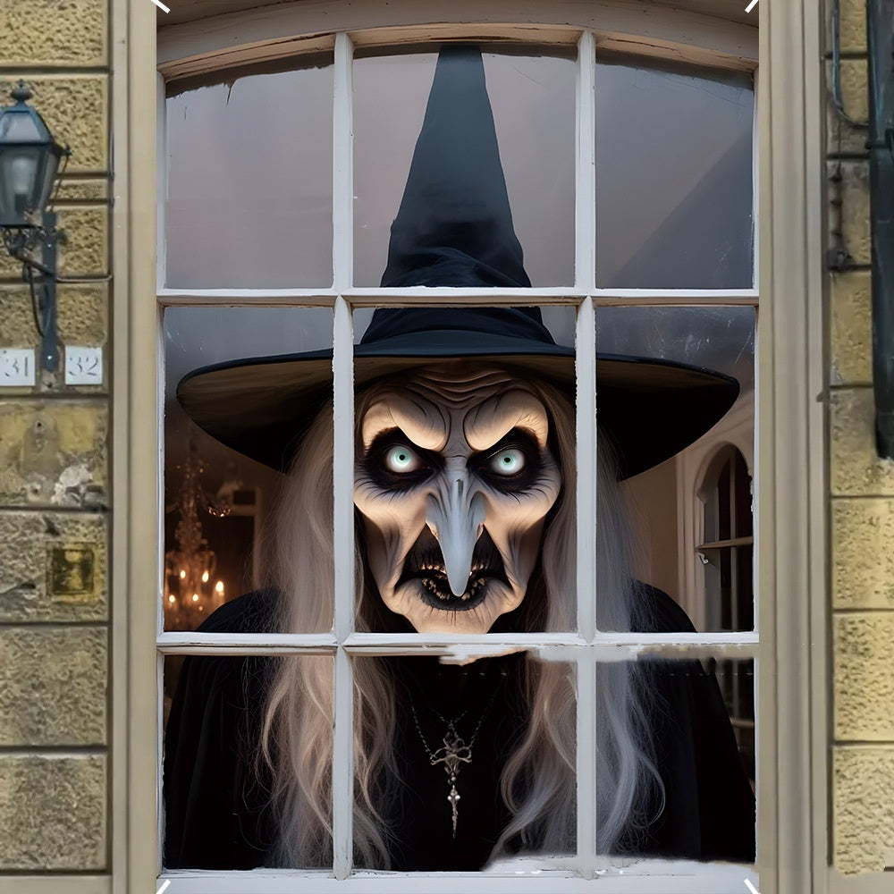 3D Horror Witch Window Cover