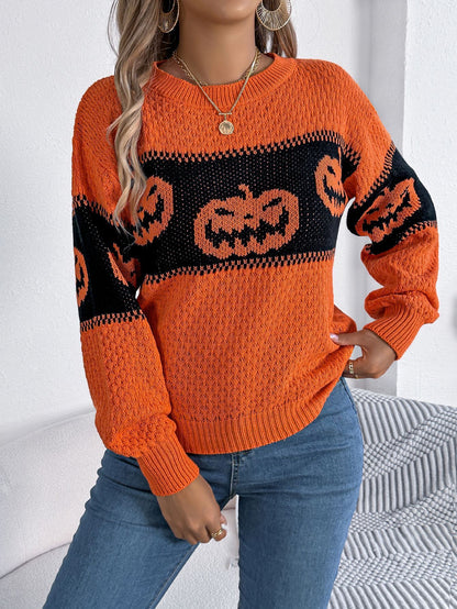 Halloween Pumpkin Pullover Sweater