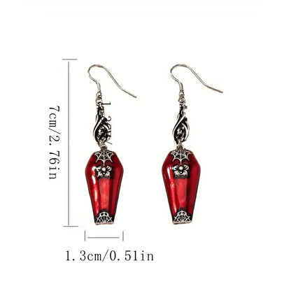 Red Bat Spider Earrings