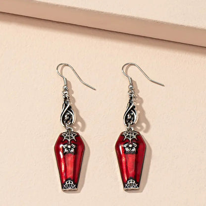 Red Bat Spider Earrings