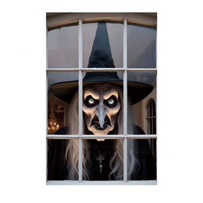 3D Horror Witch Window Cover