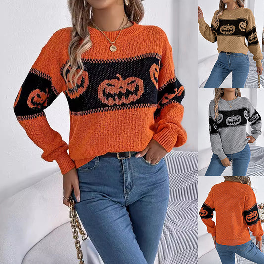 Halloween Pumpkin Pullover Sweater