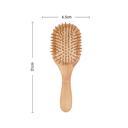 1PC Natural Bamboo Paddle Hair Brush – Anti-Hair Loss Massage Comb for Healthy Scalp & Hair Care, Wooden Detangling Brush
