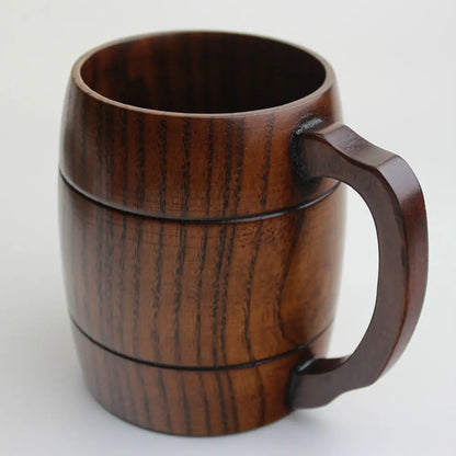 Rustic Wooden Mug – 100–300ml Barrel Tankard for Tea, Coffee & More | Vintage Drinkware for Home