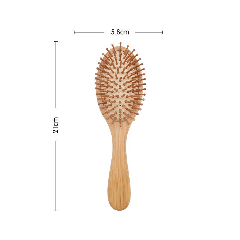 1PC Natural Bamboo Paddle Hair Brush – Anti-Hair Loss Massage Comb for Healthy Scalp & Hair Care, Wooden Detangling Brush