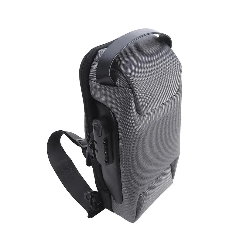 Anti-Theft USB Crossbody Chest Bag – Waterproof Oxford Travel Sling Pack