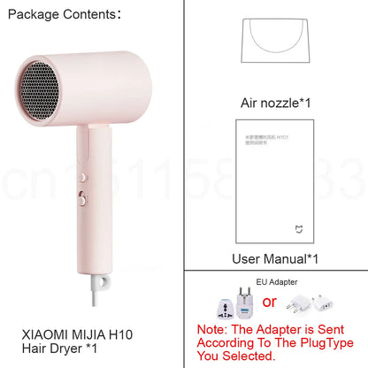 XIAOMI MIJIA H101 Foldable Portable Hair Dryer – 1600W, Negative Ion Care, Dual Mode, Fast Drying, Travel-Friendly