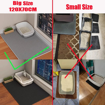 Double-Layer Cat Litter Mat – Non-Slip, Waterproof & Durable Mat for Trapping Litter – Ideal for Use Under Cat Litter Boxes
