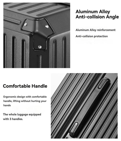 Smart Carry-On Luggage with USB Charging & Cup Holder – 20/24/26/28” Travel Suitcase