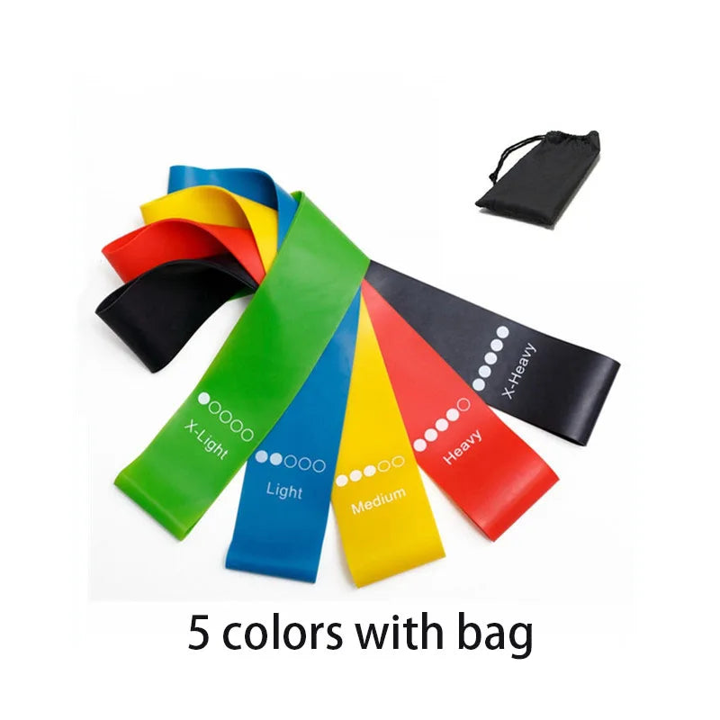 5Pcs Resistance Bands Set – Elastic Yoga, Pilates & Workout Bands for Fitness, Strength Training & Bodybuilding