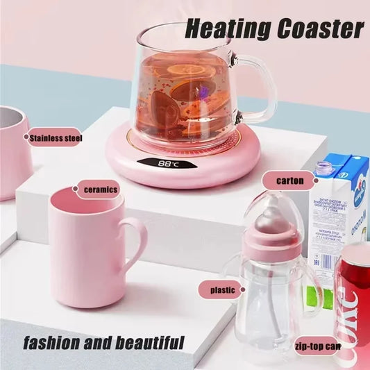 Smart USB Cup Warmer with 3 Temperature Settings – Coffee Mug Heating Coaster for Winter Beverages – HAOYUNMA Hot Plate for Tea, Milk, Water