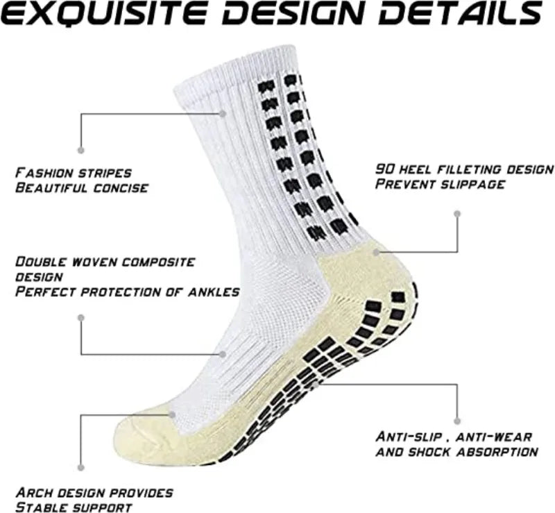 Non-Slip Sports grip Socks – One Size Fits All, Custom Athletic Football & Basketball Socks