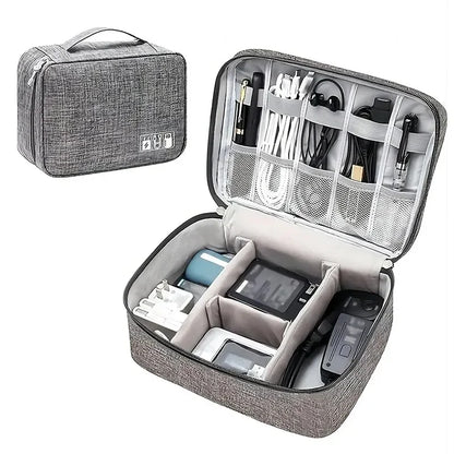 Waterproof Digital Cable Organizer Bag – Portable Travel Storage Case for Chargers, USB Cables & Accessories