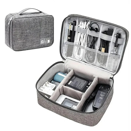 Waterproof Digital Cable Organizer Bag – Portable Travel Storage Case for Chargers, USB Cables & Accessories