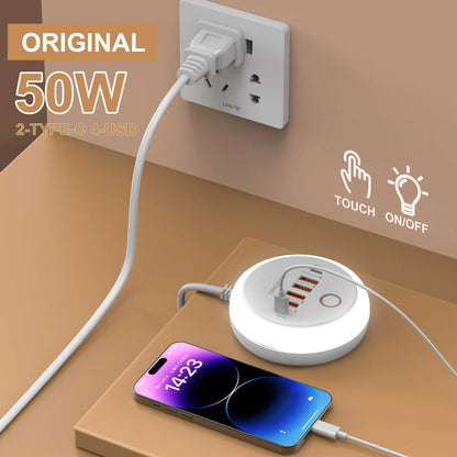 50W 6-Port USB Fast Charging Station – Quick Charge 3.0 for iPhone, Samsung, Xiaomi & More