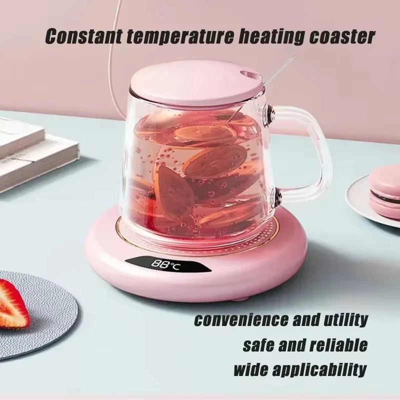 Smart USB Cup Warmer with 3 Temperature Settings – Coffee Mug Heating Coaster for Winter Beverages – HAOYUNMA Hot Plate for Tea, Milk, Water