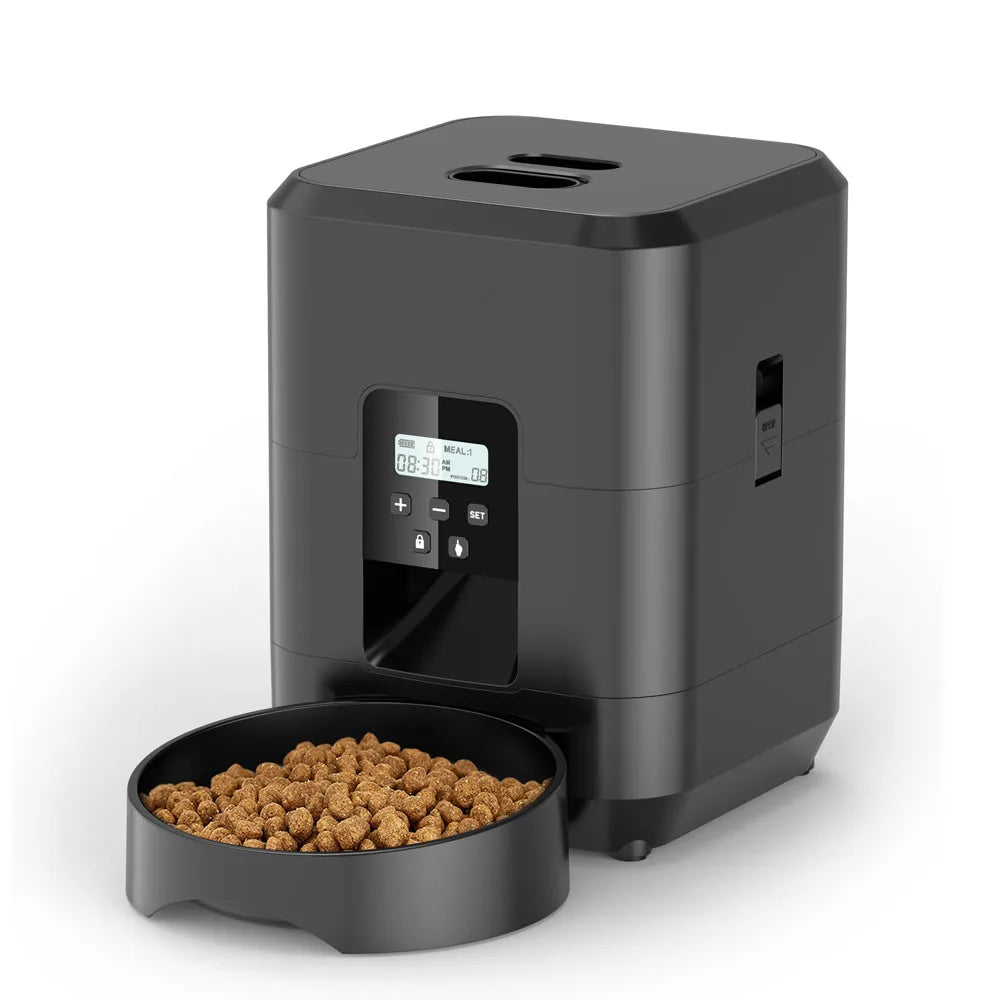 Smart Automatic Pet Feeder – Timed, Portion-Controlled Food Dispenser for Cats and Dogs with Built-in Slow Feeding Bowl
