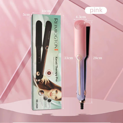 2-in-1 Negative Ion Hair Straightener & Curling Iron – Ceramic Wide Plate Flat Iron, Adjustable Temperature, Frizz-Free Styling