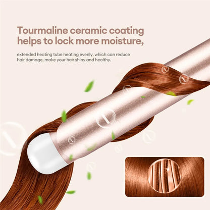 CkeyiN Professional LCD Ceramic Hair Curler – 25mm/32mm/38mm, Adjustable Temperature, Dual Voltage, Fast Heating Curling Iron