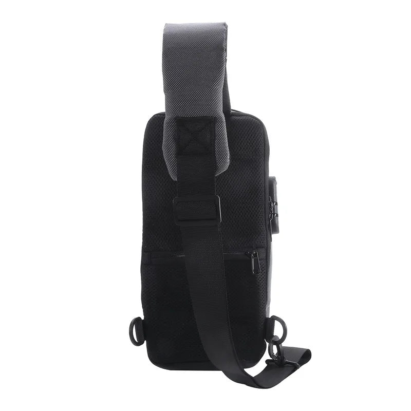 Anti-Theft USB Crossbody Chest Bag – Waterproof Oxford Travel Sling Pack