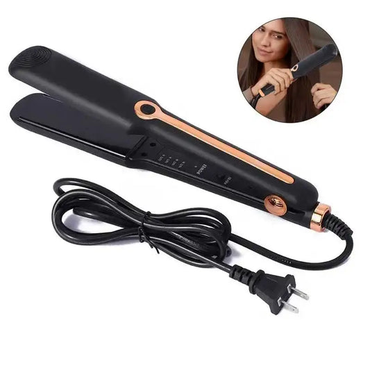 2-in-1 Negative Ion Hair Straightener & Curling Iron – Ceramic Wide Plate Flat Iron, Adjustable Temperature, Frizz-Free Styling