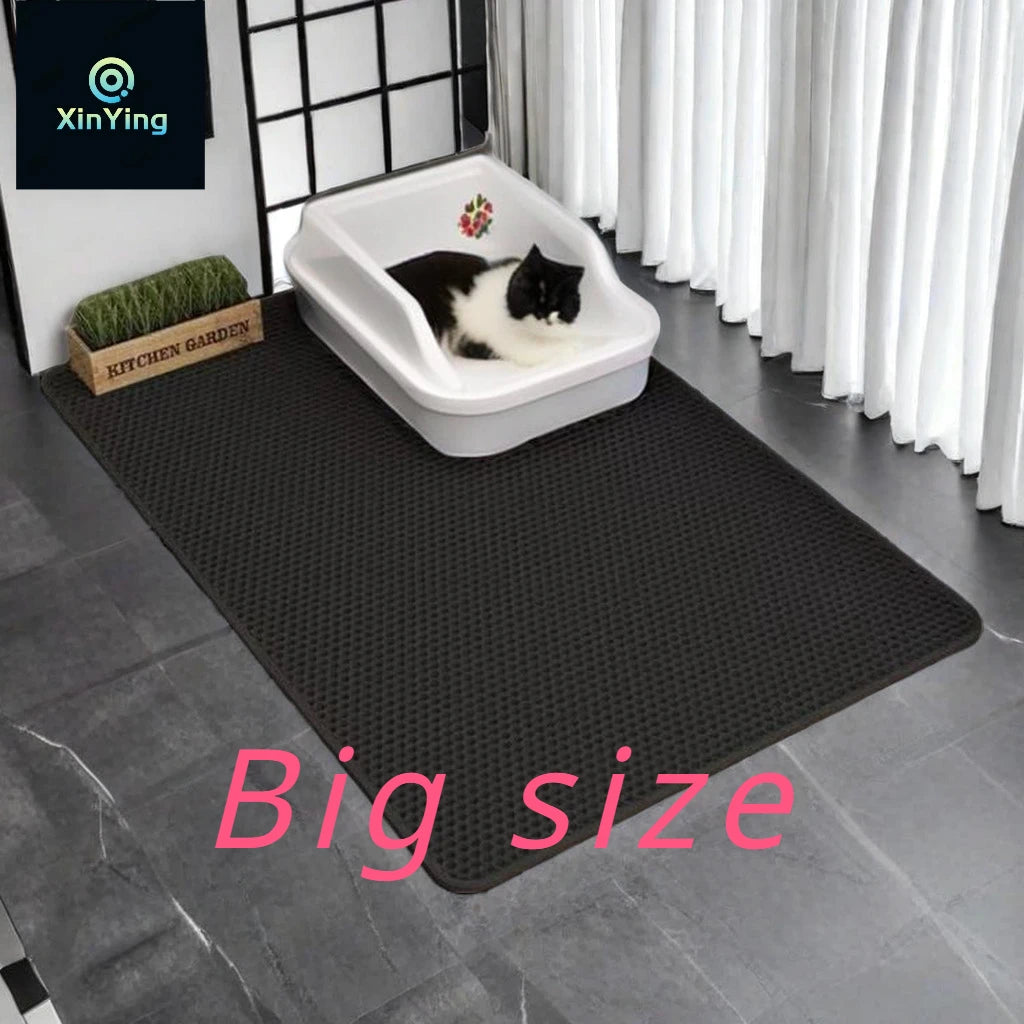 Double-Layer Cat Litter Mat – Non-Slip, Waterproof & Durable Mat for Trapping Litter – Ideal for Use Under Cat Litter Boxes